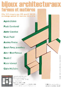 Exposition bijoux contemporains accès libre  Paris 11e Mars Avril 2025 Galerie Sophie etc!