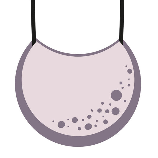 Pendentif graphique en acrylique rose poudré, inspiré par la carte du ciel